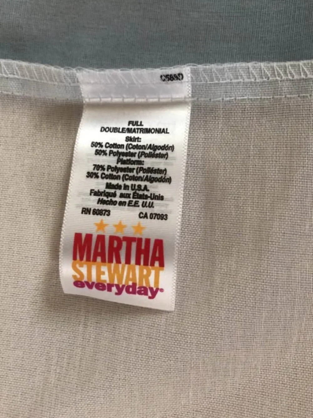 Martha Stewart full bed skirt baby blue pale blue NWOT